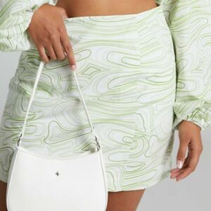 Charlie Holiday Pricilla green wave mini skirt NWT